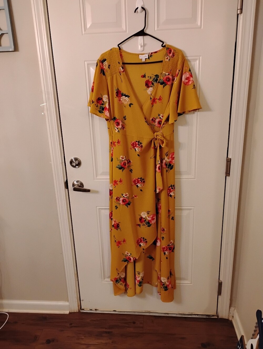 Kit + Sky Mustard Floral Wrap Maxi Dress - Women